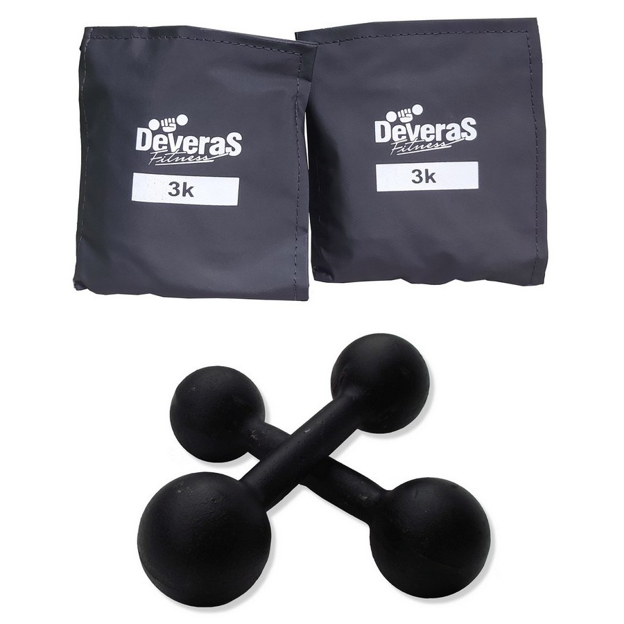 kit halteres 3 kg peso musculação tornozeleira peso 3 kg - par de halteres e par de tornozeleiras de peso 3 kg