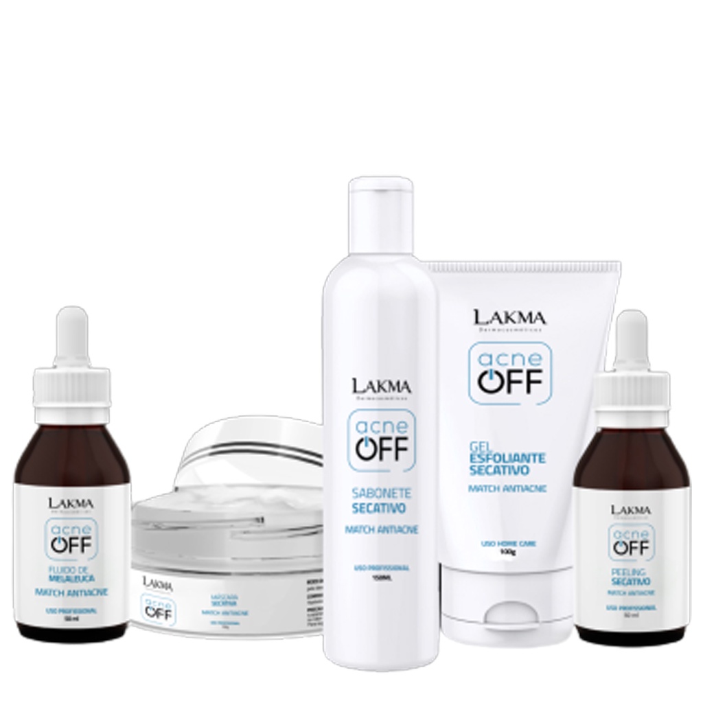 Lakma Kit Acne Off Trata Acne, Comedões E Oleosidade 5 Itens