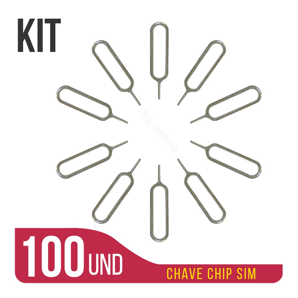 Kit 100 Chave Pino De Chip P/ Abrir Gaveta Celular Universal