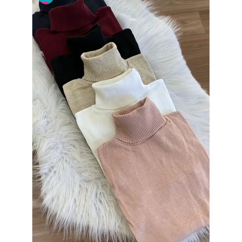 Blusa De Frio Cacharrel Gola Alta Trico Suéter Inverno