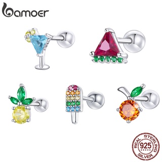 (1 Peça) Bamoer Summer Fruit Ice Creams Bebidas Brincos De Coudelaria Para Mulheres 925 Jóias De Prata Esterlina BSE489
