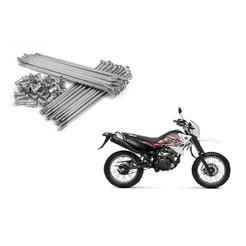 Jogo De Raio Dianteiro Yamaha Dt 180/Dt 200/Xtz 125 Freio a Disco - Cromado 3.6mm/4mm
