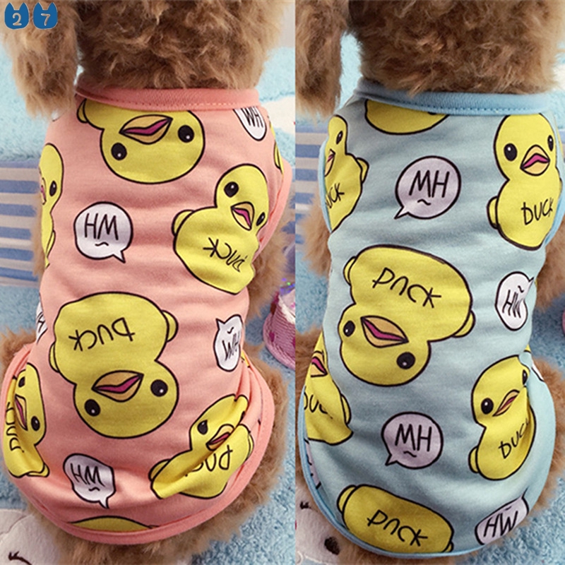 Roupas Fofas Para Cães De Estimação Com Estampa De Pato E Camiseta De Algodão Gatos