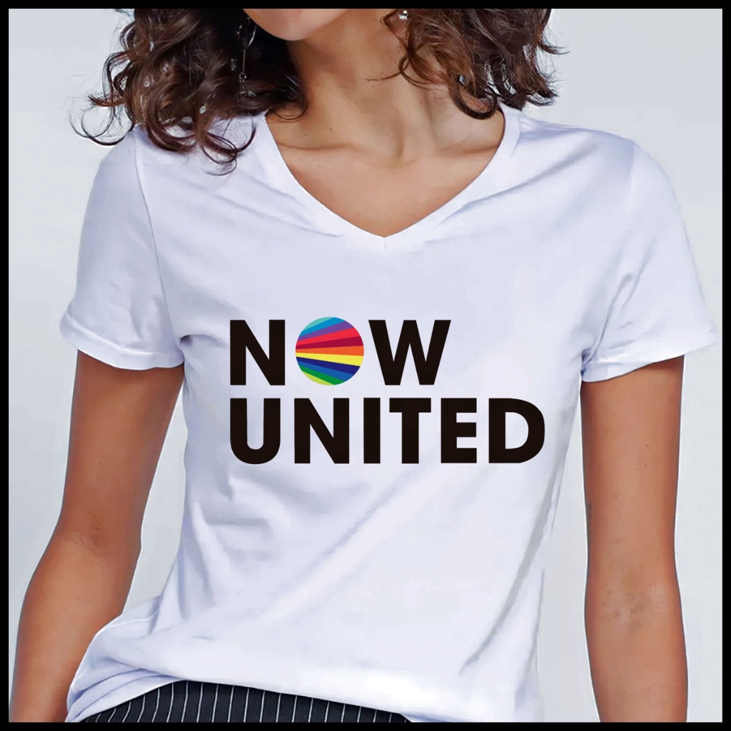 Camiseta Baby Look Now United Feminina Branca, Camiseta Gola V Feminina Now United Personalizada....