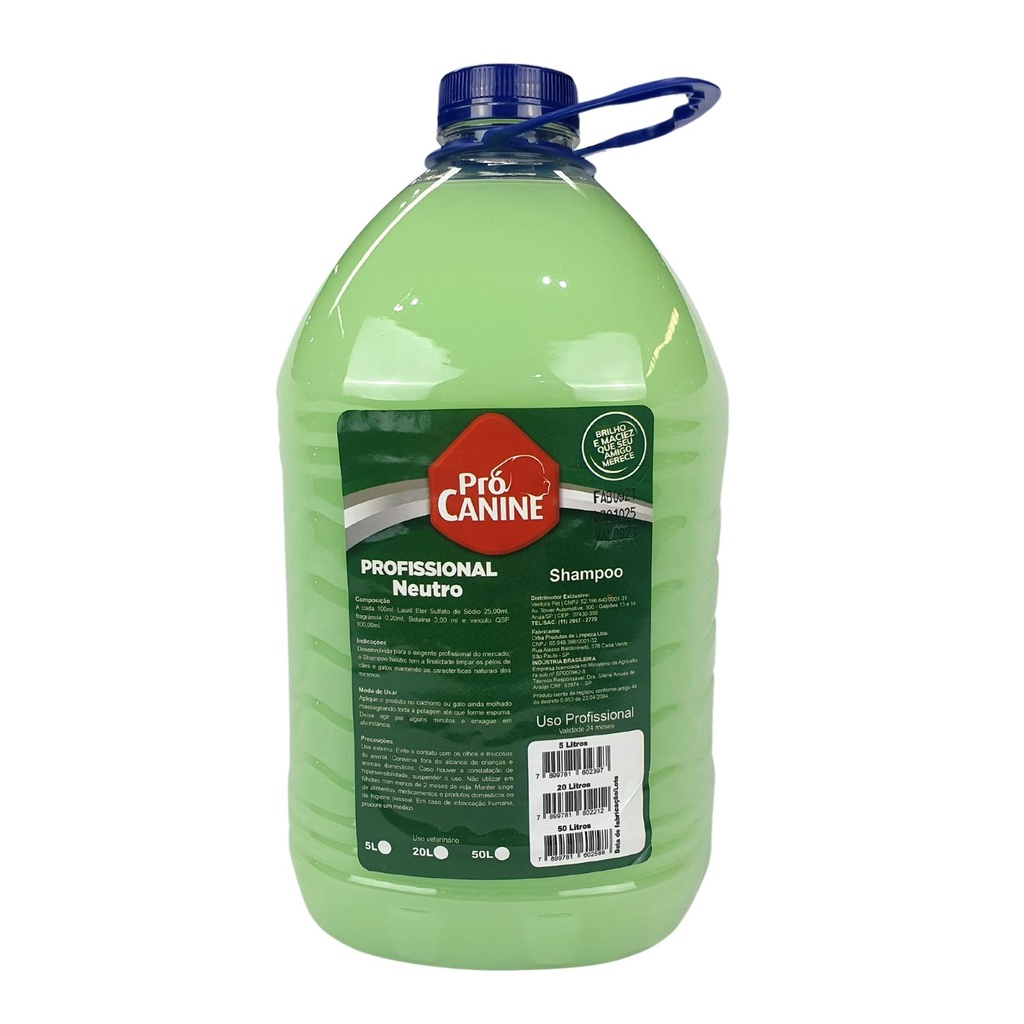 Shampoo para Cachorro Pet Shop PróCanine Neutro 5 Litros