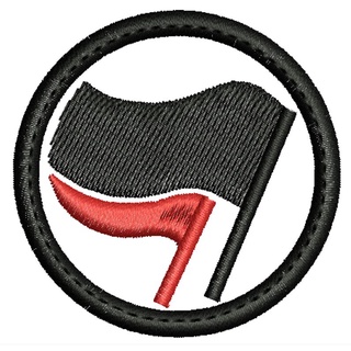 Patch bordado antifascista com carrapicho, para costurar ou termocolante