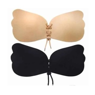 Sutiã Adesivo Levanta Seios Lingerie Com Amarração com cor Preto &bege pronto entregar em Oferta na Shopee