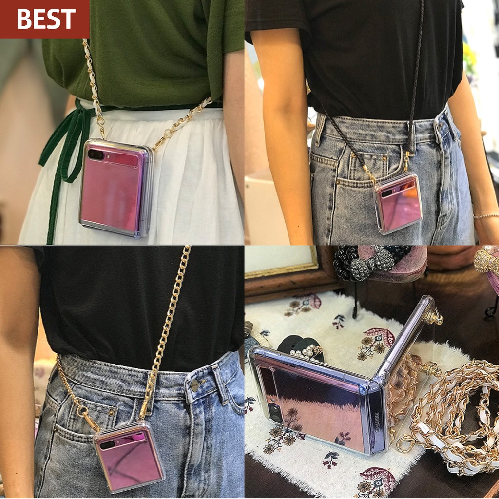 Capa Flip Com Alça Para Samsung Galaxy Z 4G/5G Comum/+/Destacável/Coréia De Tele