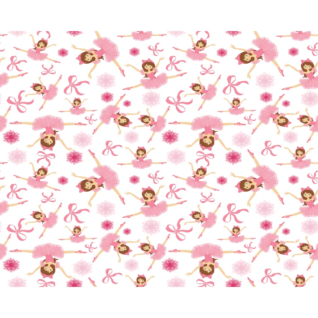 Tecido tricoline, microfibra ou gabardine - Bailarina - Fundo Branco - 0.50CM em Oferta na Shopee