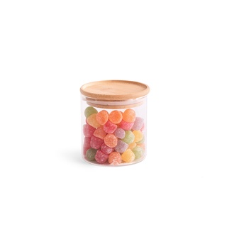 Pote De Vidro Mantimentos Empilhável Com Tampa De Bambu 400ml - Oikos