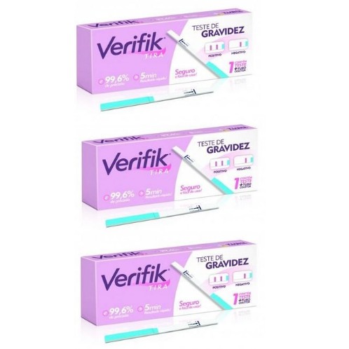 Kit 3 Testes de Gravidez Verifik Easy 99,9% Precisão Alamar em Oferta na Shopee