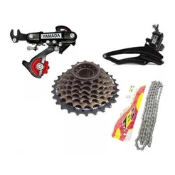 KIT RELAÇÃO BIKE 21V COM CÂMBIO DIANTEIRO, TRASEIRO, CORRENTE E CATRACA