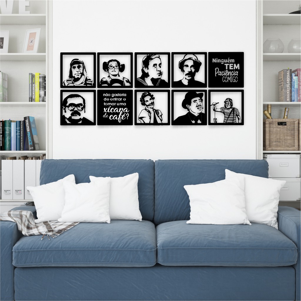 Kit 10 Quadro Chaves Seu Madruga Chiquinha Quico Professor Girafales Dona Florinda Seu Barriga Decorativo
