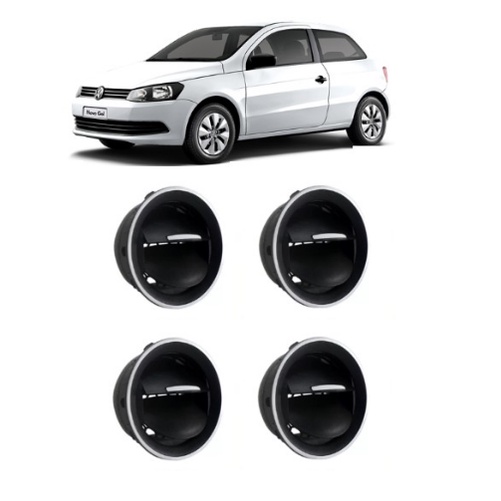 Kit 4 Difusor De Ar Gol G4 G5 G6 Voyage Aro Botão Prata