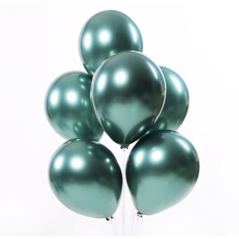 25 Unid Balão 5 Pol verde Metalizado Bexiga Cromado em Oferta na Shopee