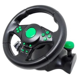 Volante De Vibração Gamer Pro Kp-5815a P/ Xbox360 Pc Ps2 Ps3