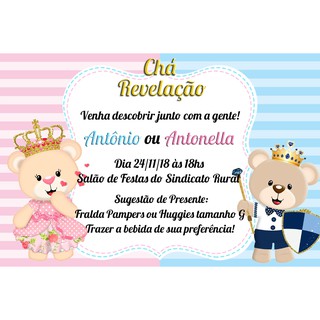 Convite Virtual Digital Cha Rifa E Revelacao Shopee Brasil
