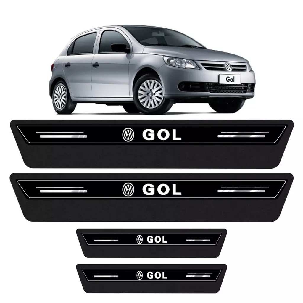 Soleira Ultra Protetora De Porta Platinum Volkswagen Gol G3 G4 G5 G6 G7 - Preto
