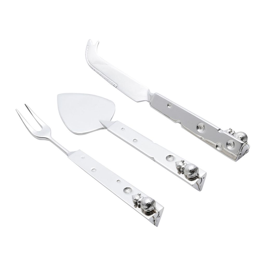 Conjunto com 3 peças zamac para queijo Mouse