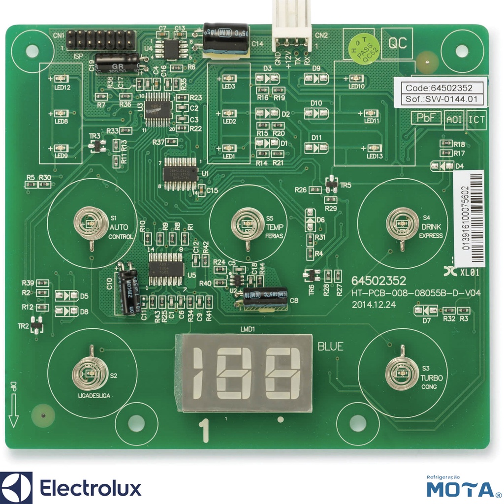 Placa Eletrônica DF80 DF80X DFW51 DW51X DWN51Electrolux 64502352 Bivolt