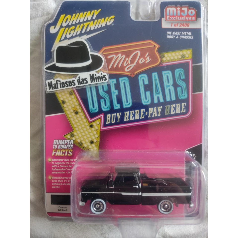 Johnny Lightning  1965 Chevrolet C10 preta Used Cars Mijo Exclusive 1 of 2400