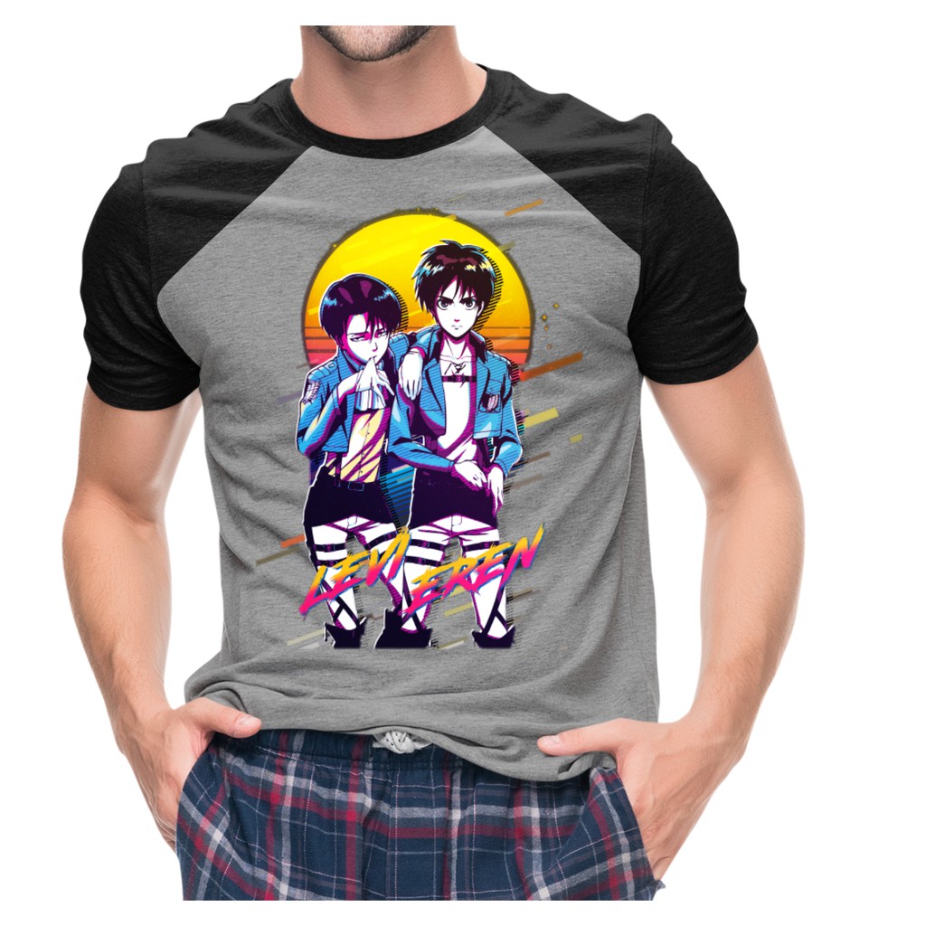 Camisa Camiseta Attack On Titan Levi Ackerman E Eren Tumblr Shingeki No Kyojin Shopee Brasil 1968