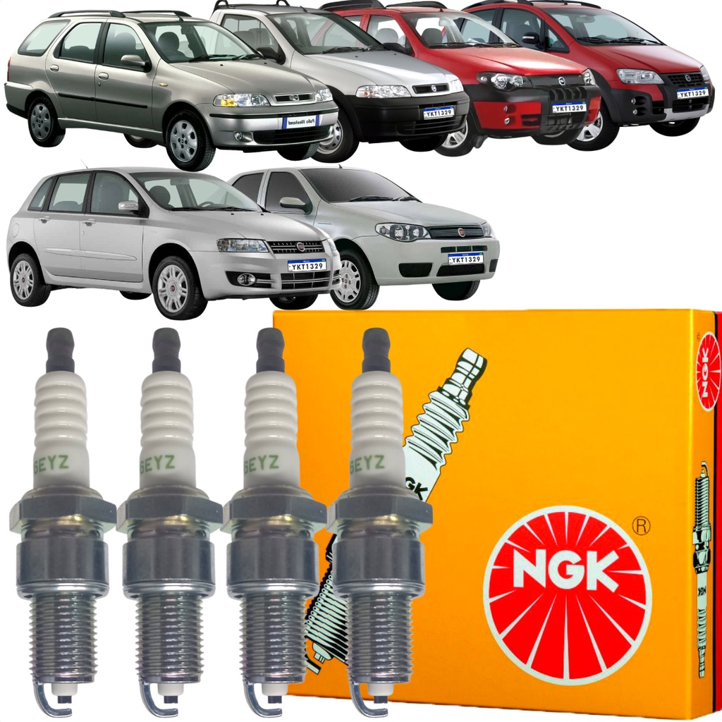 Jogo de Vela Original NGK Doblo Idea Adventure Palio Weekend Siena Strada Stilo  1.8 8v 2002 2003 2004 2005 2006 2007 a 2012 2013 2014 2015