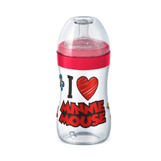 Mamadeira Super Evolution Disney 300ml Bico 6m+ Minnie Lillo em Oferta na Shopee