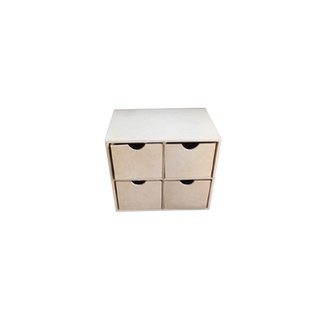 Organizador de Mesa 4cx Meia Lua MDF Cru