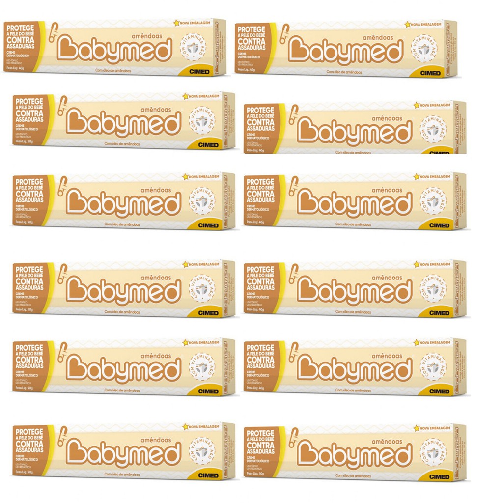 Pomada Babymed Amêndoas 40g Kit 12 Unds