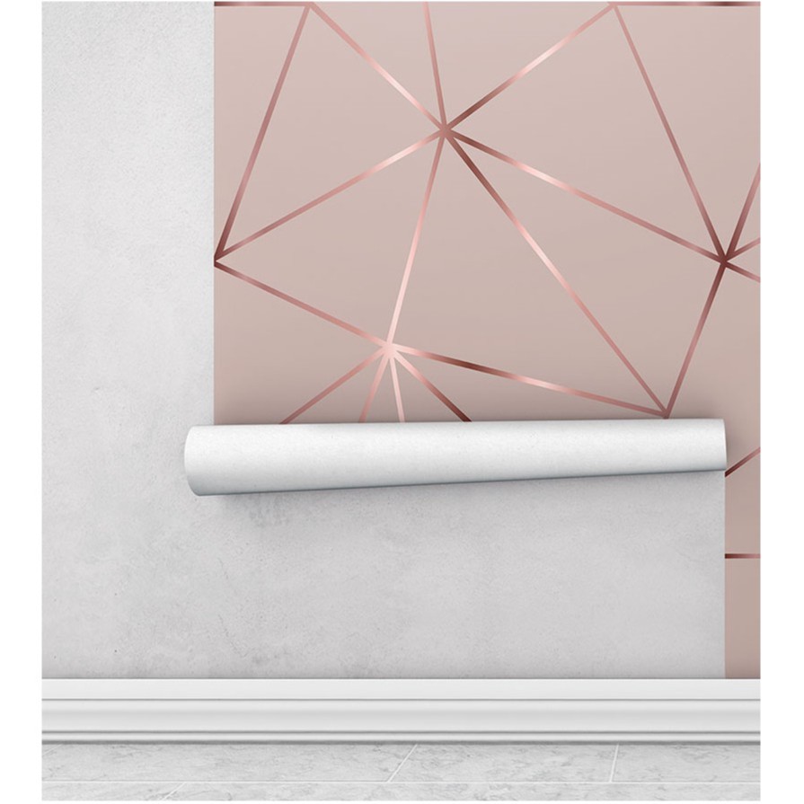 Papel De Parede Geométrico Rose Gloss Lavável Colante 2,00 mts · foto 2