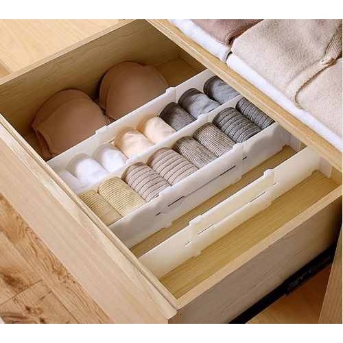 Kit 4 Organizador Divisoria De Gavetas Ajustavel Branco em Oferta na Shopee