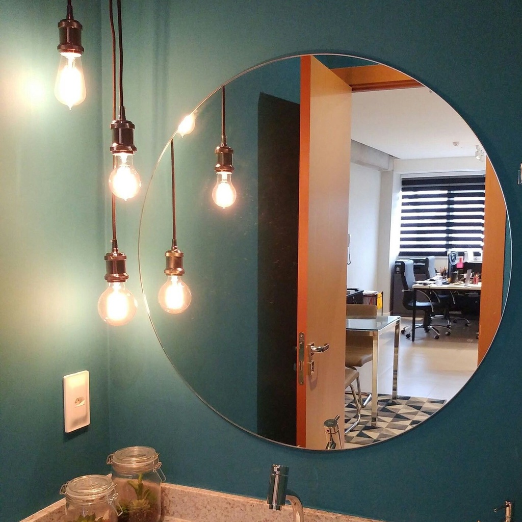 Espelho Lapidado 60 cm Grande Redondo Decoração Sala Decor Casa Banheiro em Oferta na Shopee