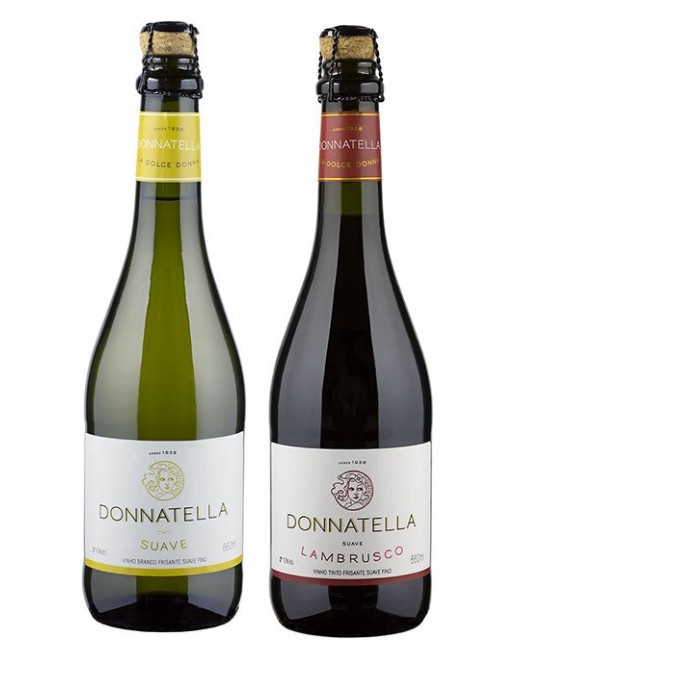 Kit Vinho Donnatella Frisante Branco + Lambrusco 660ml cada