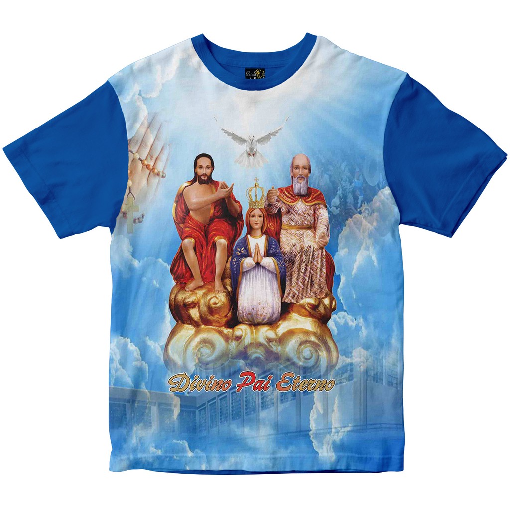 Camiseta Divino Pai Eterno Rainha do Brasil azul
