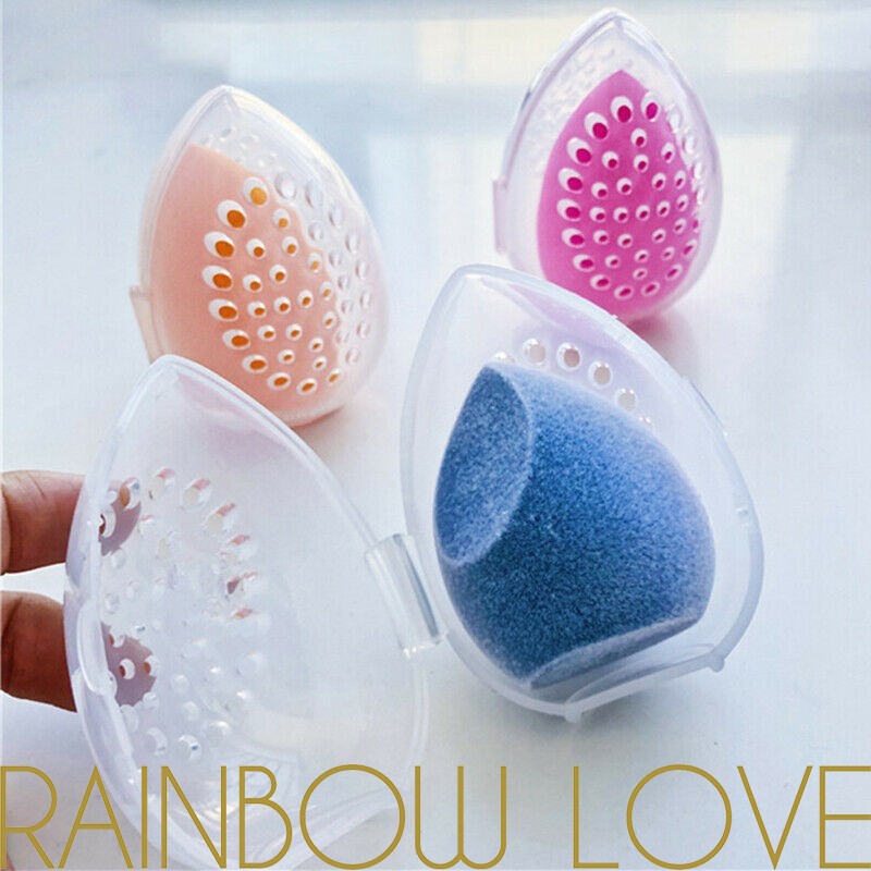 [1 Piece Makeup Sponge Storage Case] [Beauty Blender Sponge Stand Holder] [Cosmetic Puff Drying Rack] [Makeup Tools]