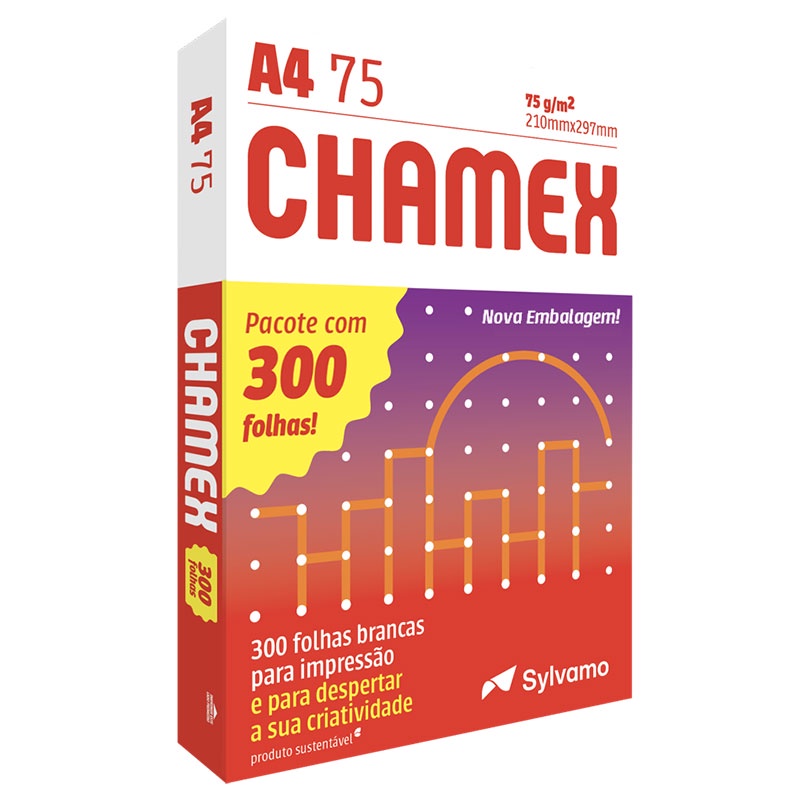 Papel Sulfite A4 75g 210x297 Com 300 Fls Chamex Shopee Brasil 8124