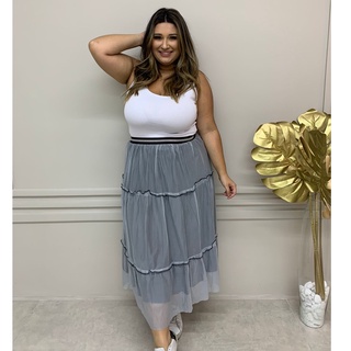SAIA TRES MARIAS FEMININA TUTU PLUS SIZE TAMANHO GRANDE P ao G2