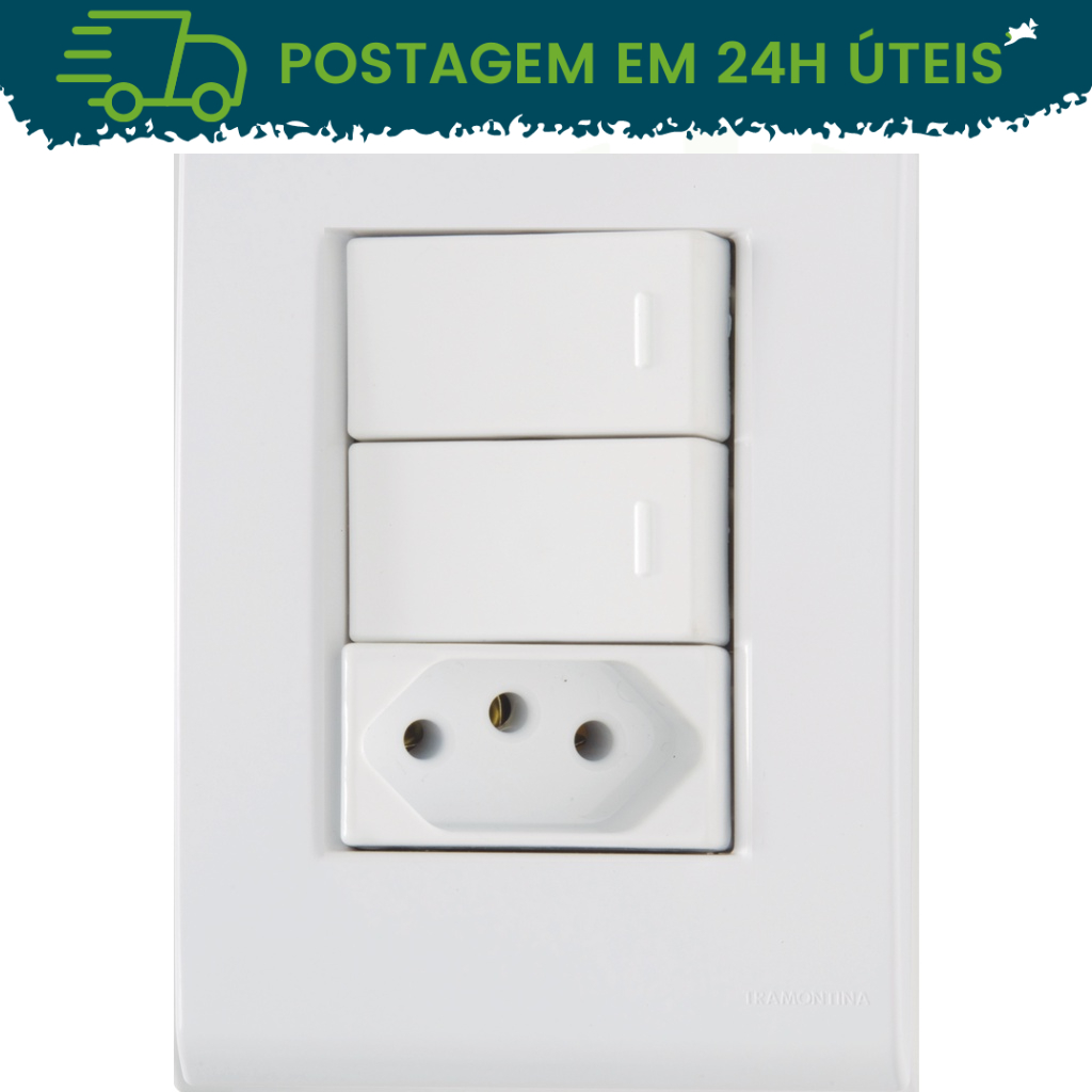 Tomada Interruptor Placa Modulo Branco Tramontina Liz MONTE O SEU KIT