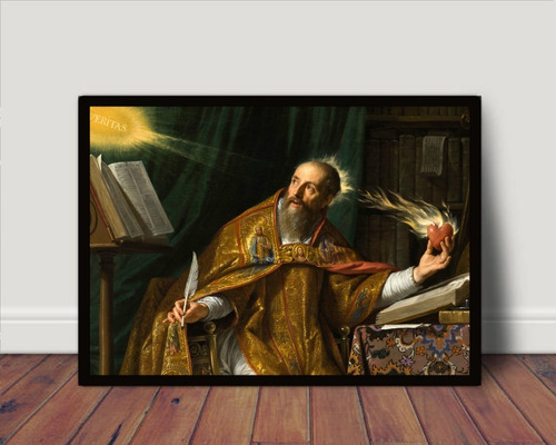 Quadro / Poster C Moldura Religioso Santo Agostinho P6381