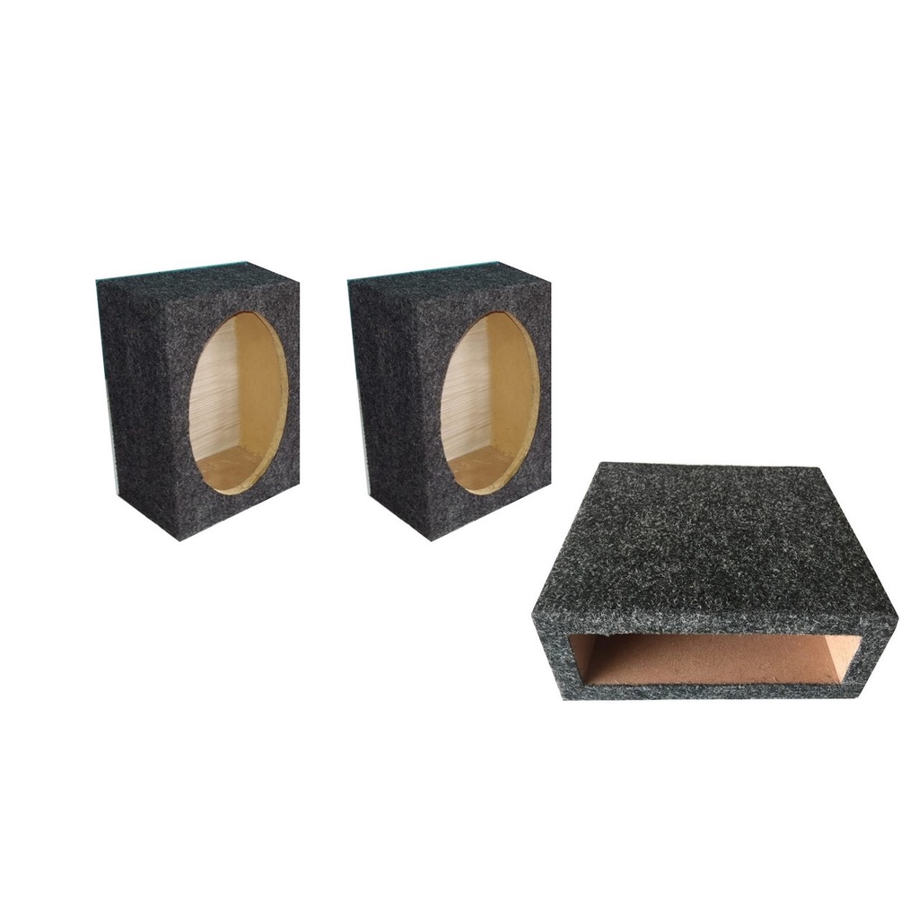Conjunto Caixas Vazia Par de 6X9 polegadas 2 de 6x9 + Gabinete 1 din Para Player Rádio