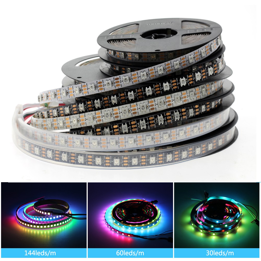 Xnbada 5M WS2812B Led Strip Waterproof IP65 IP67 30Leds/m 60Leds/m Neon Led light strip 5 V WS2812 TV Backlight Ledstrips