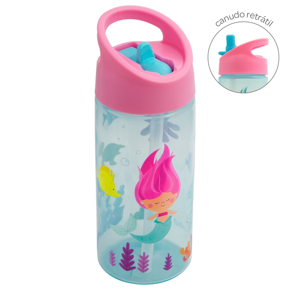 Detalhes do Garrafinha Aventuras Sereia 380ml 15326 - Buba