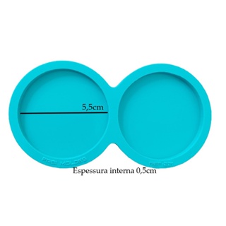 Molde Silicone Resina Redondo Duplo Chaveiro Eternizar 5,5 R-221 em Oferta na Shopee