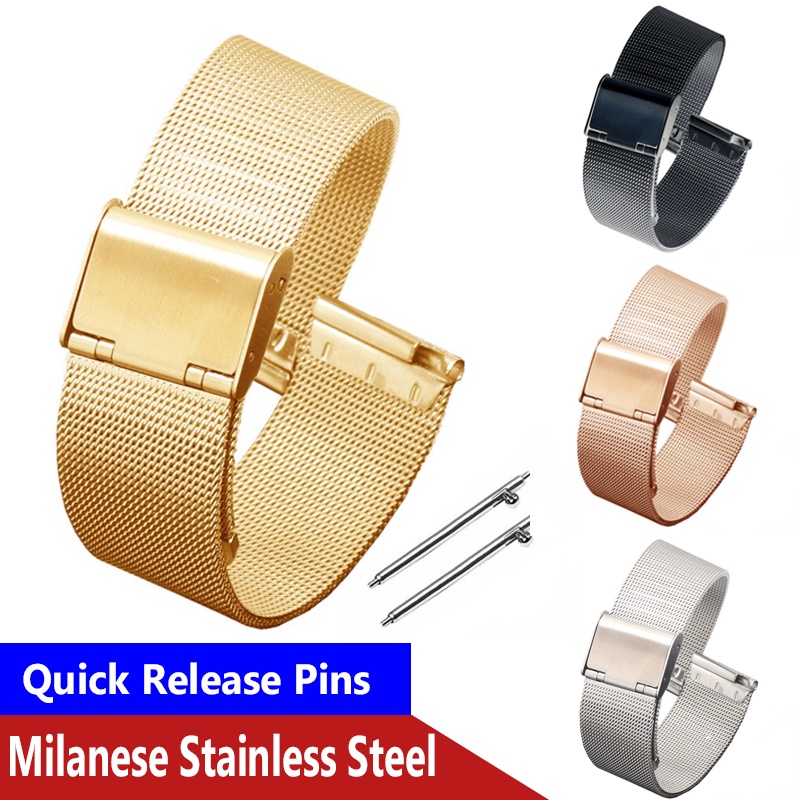 18/20/22mm Milanese Pulseira Strap Watch Band Relógio De Liberação Rápida De Aço Inoxidável Substituição Banda 0.4 De Malha