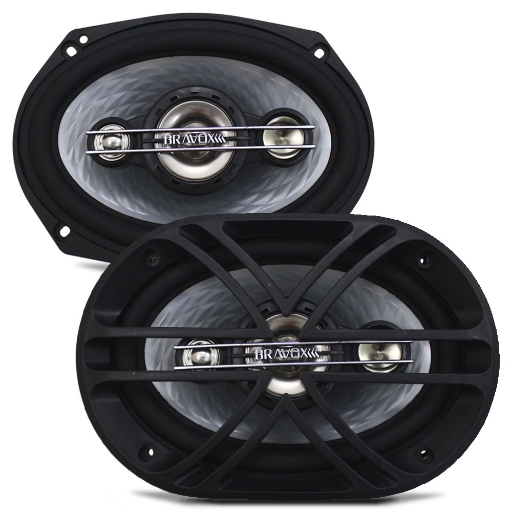 Alto Falante 6x9 Polegadas Bravox 300w Rms B4X69-D Quadriaxial 4 Ohms Bobina Simples 600w Pico Par em Oferta na Shopee
