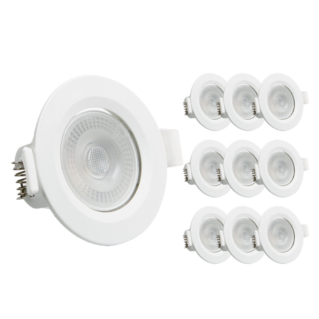 Kit 10 Spot Luminária Led 3w Embutir Redondo 6500K Branco Frio Gesso