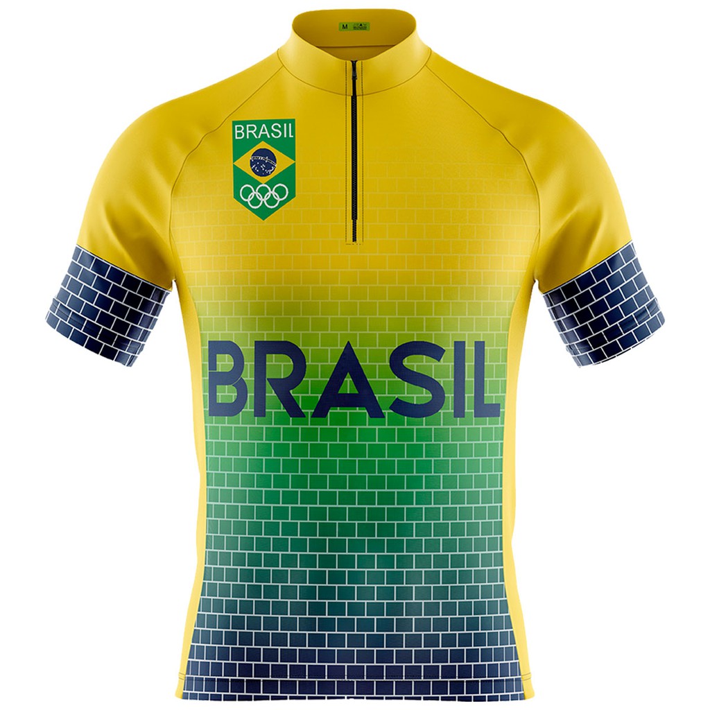 Camisa Ciclismo Camiseta Ciclista Roupa de Ciclismo Masculina Mountain Bike Selecao Brasil