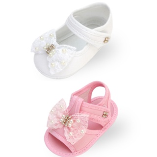 Sapatinho Bebê Branco + Sandália Bebê Rosa Laço Renda Recém Nascida em Oferta na Shopee