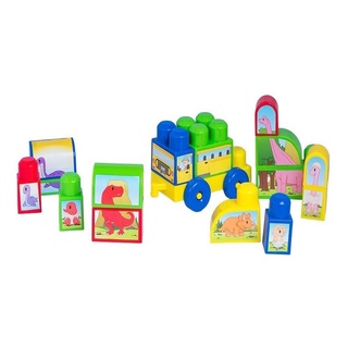 Blocos Montar Educativo Infantil Primeira Infância Cotiblock Parque Dos Dinos Cotiplás